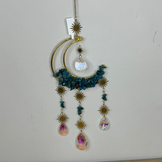 Blue Apatite Moon Sun Catcher