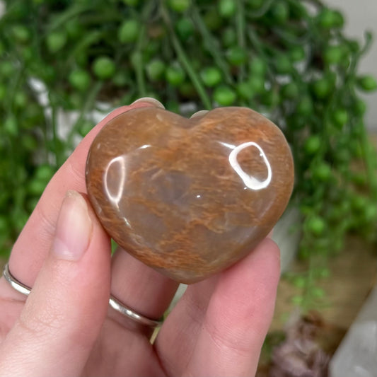 Peach Moonstone / Sunstone Heart (S378)