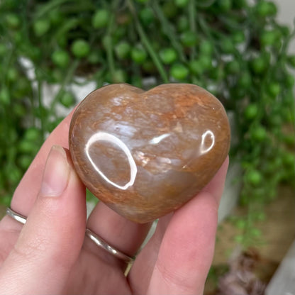 Peach Moonstone / Sunstone Heart (S378)