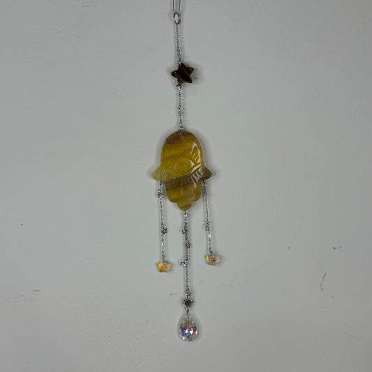 Fluorite Hamsa Hand Sun Catcher (F388)