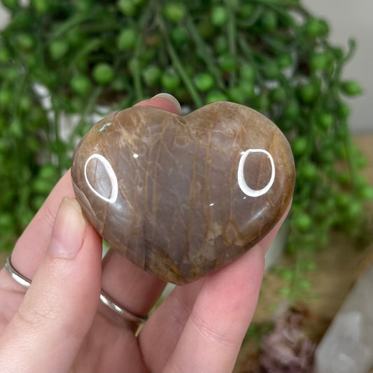 Peach Moonstone / Sunstone Heart (S383)