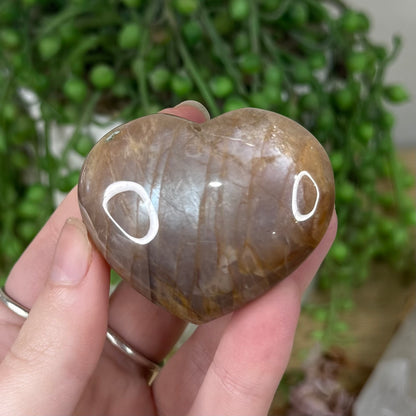 Peach Moonstone / Sunstone Heart (S383)