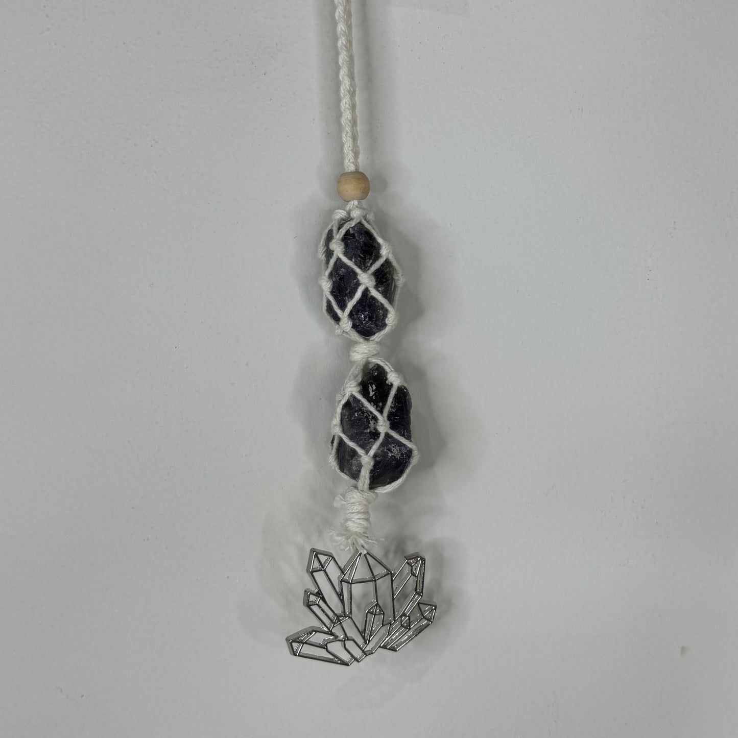 Amethyst Macrame Car Hanger (M851)