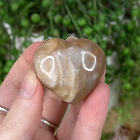 Peach Moonstone / Sunstone Heart (S360)