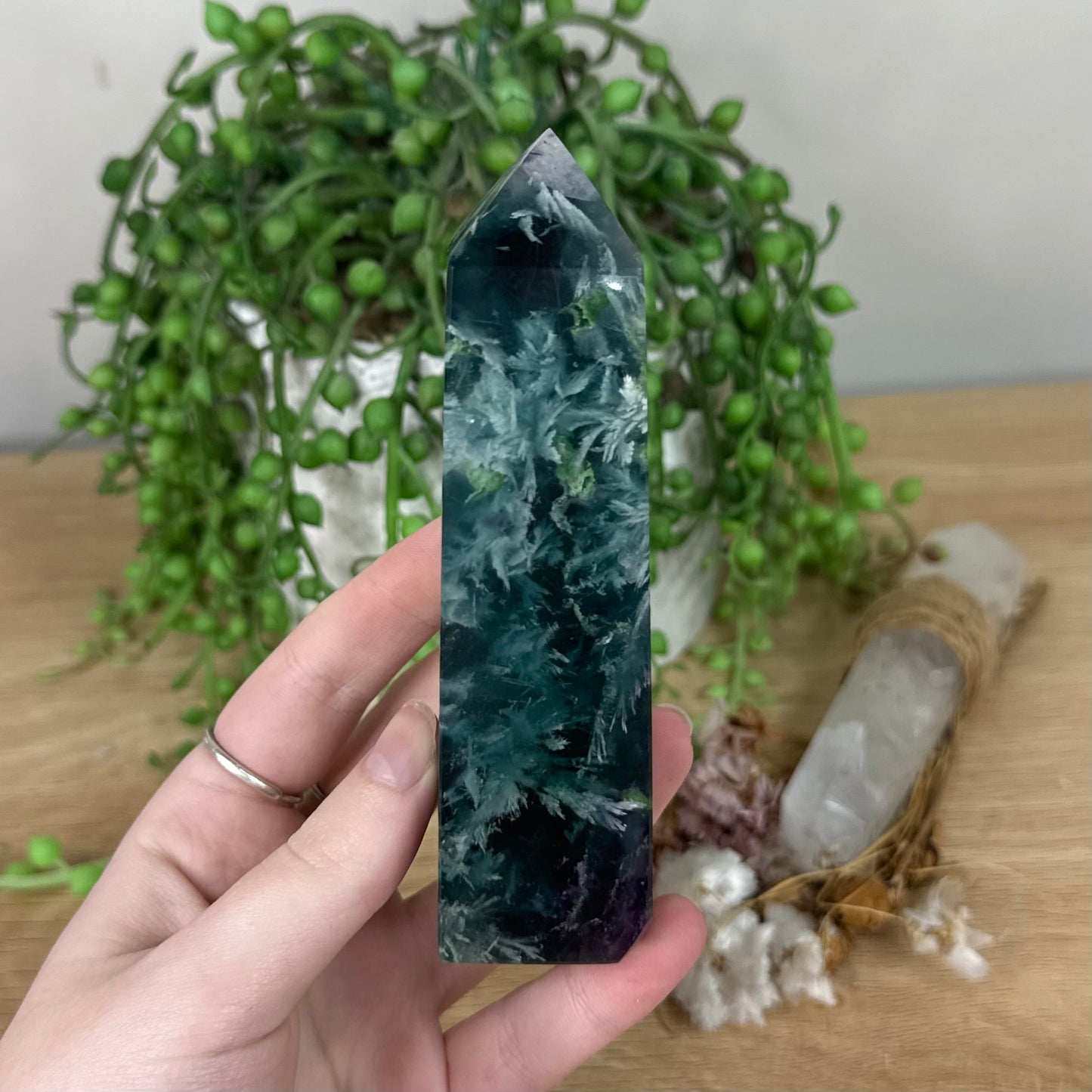 Rainbow Feather Fluorite Tower (S507)