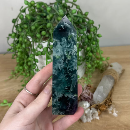 Rainbow Feather Fluorite Tower (S507)