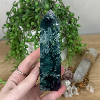Rainbow Feather Fluorite Tower (S507)