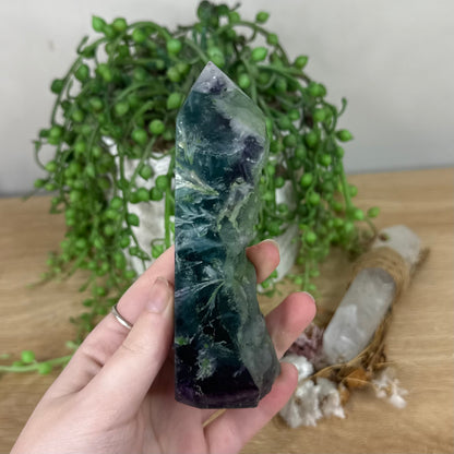 Rainbow Feather Fluorite Tower (S507)