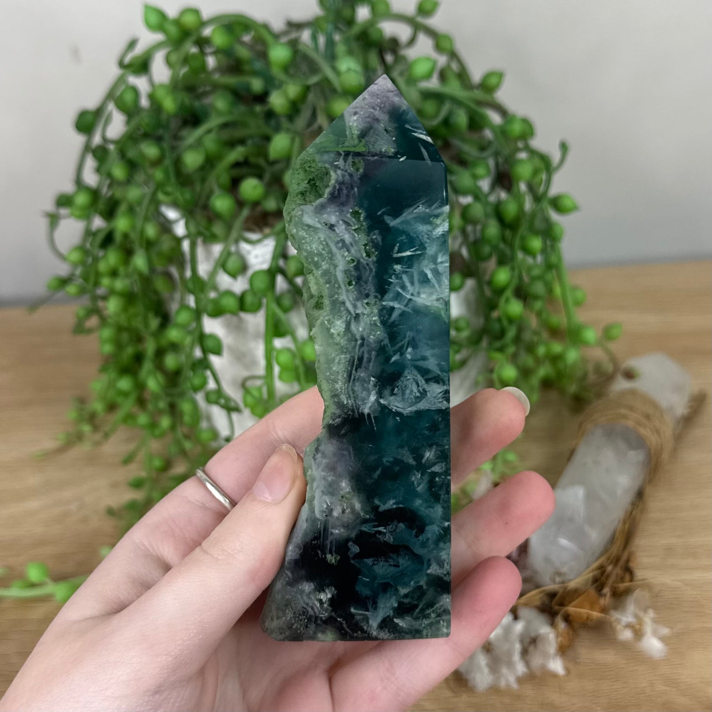 Rainbow Feather Fluorite Tower (S507)