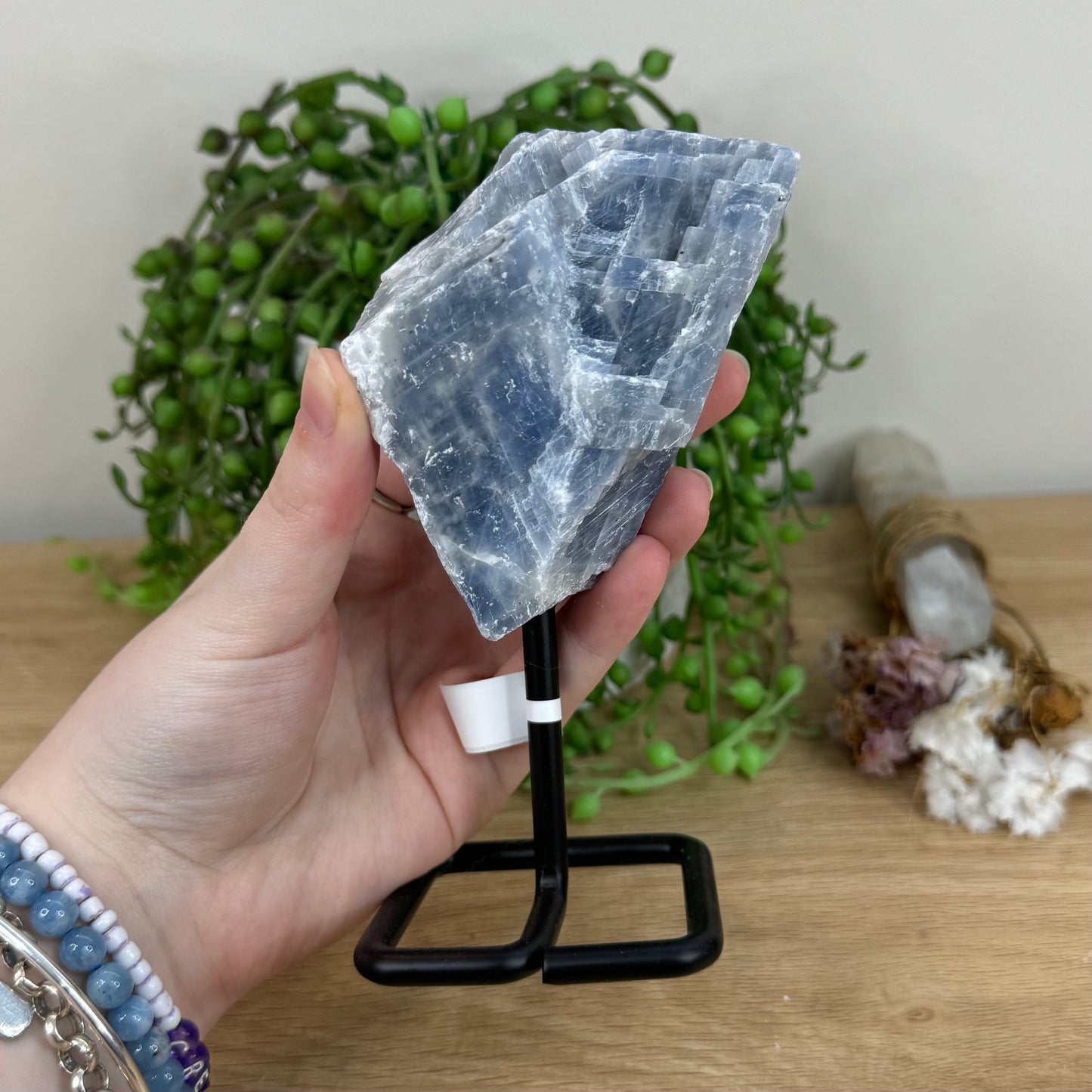 Blue Celestite Raw On Stand (L204)