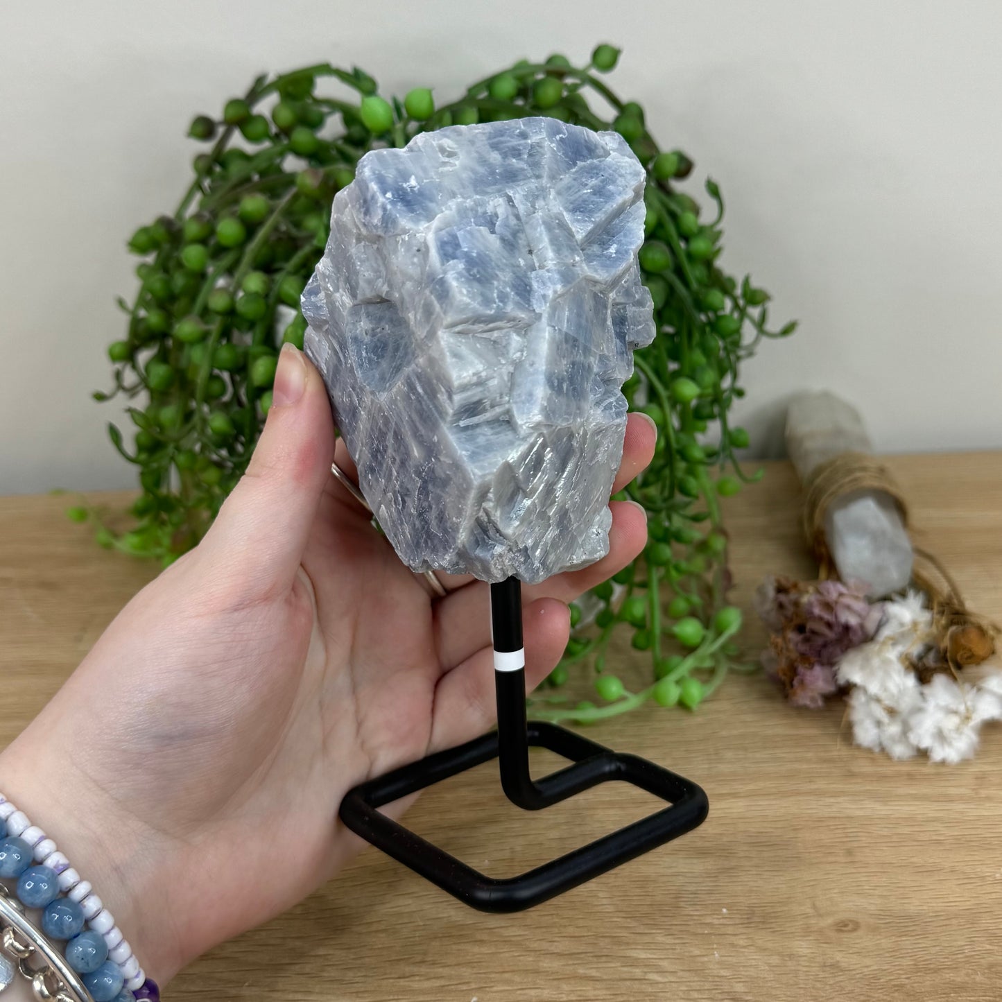 Blue Celestite Raw On Stand (L205)