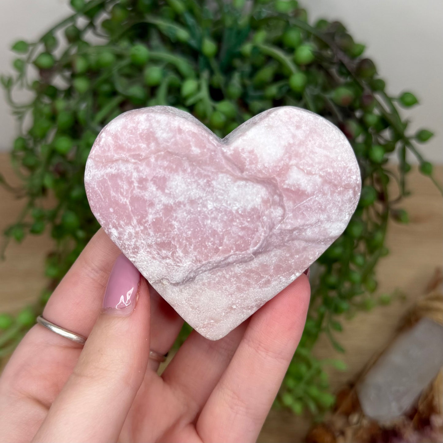 Pink Opal Heart (Y491)