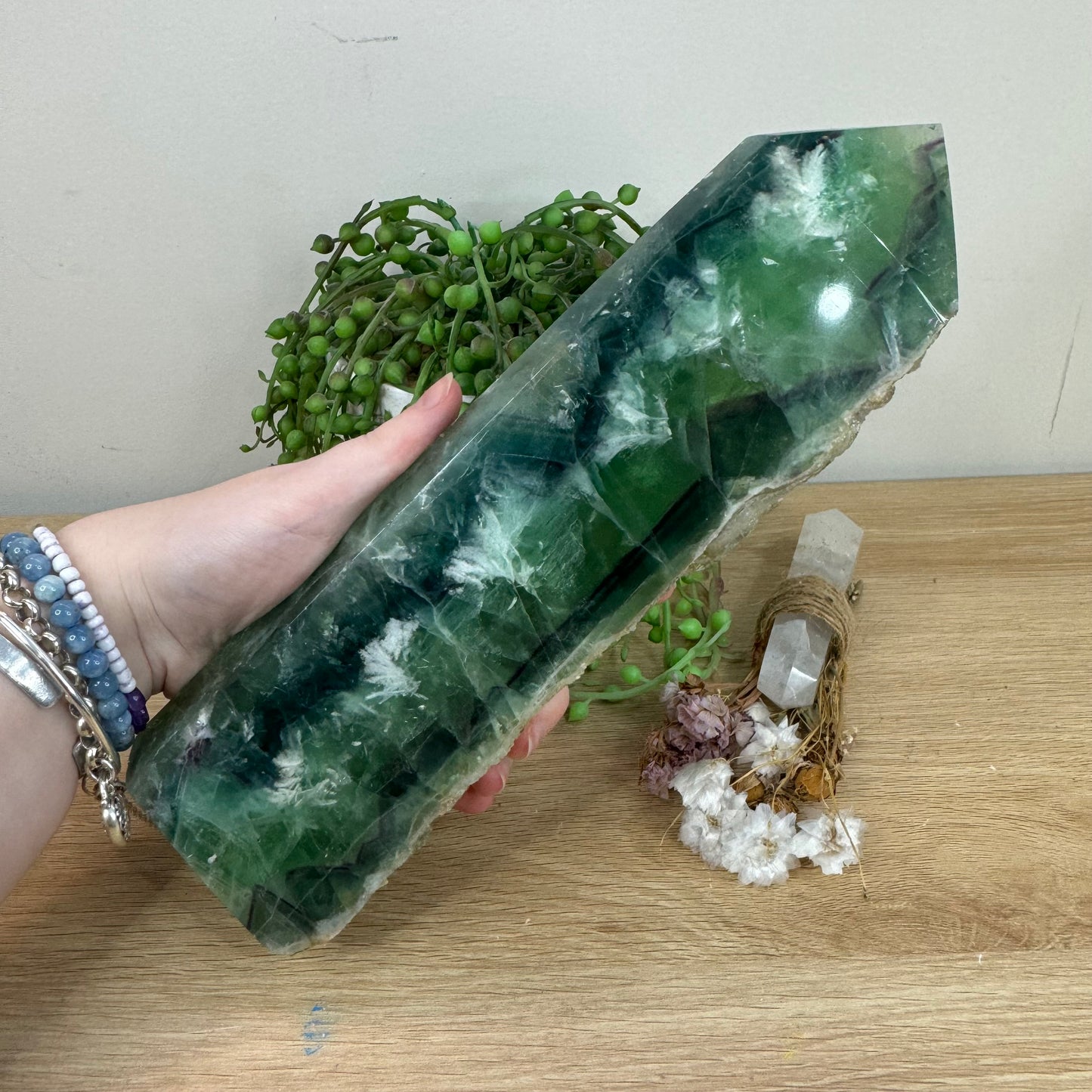 Rainbow Feather Fluorite Tower (I455)