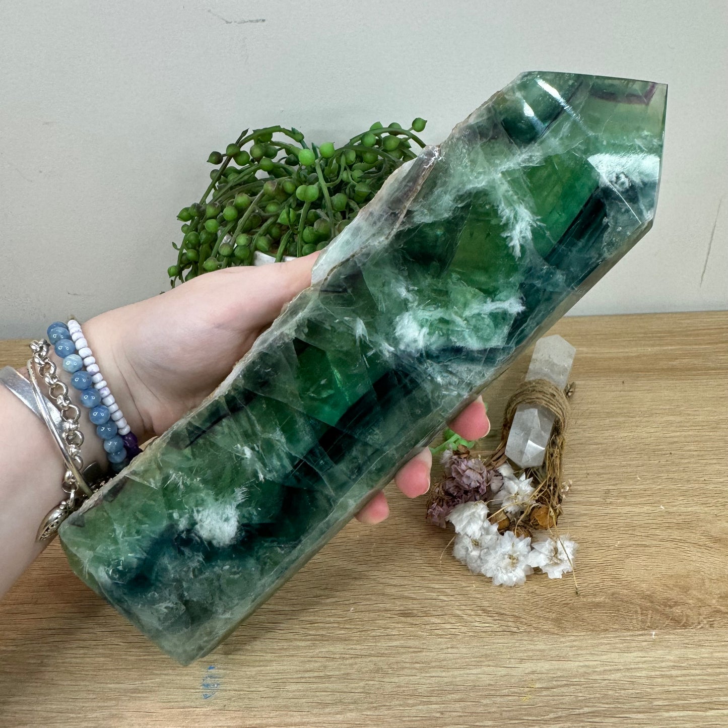 Rainbow Feather Fluorite Tower (I455)