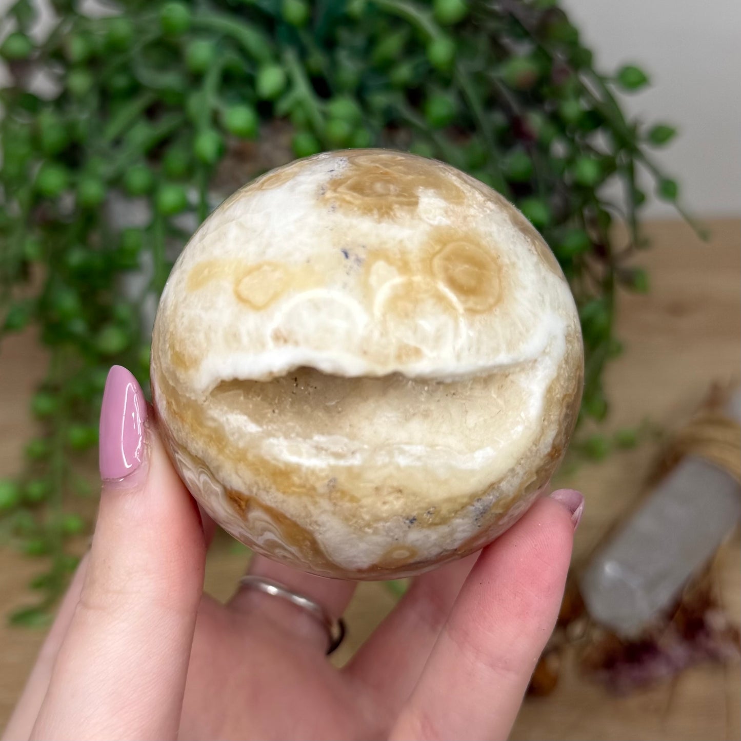 Amber Calcite Sphere (Y276)