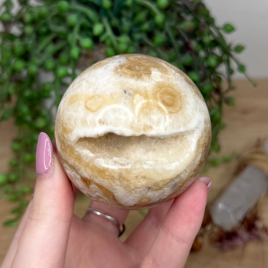 Amber Calcite Sphere (Y276)