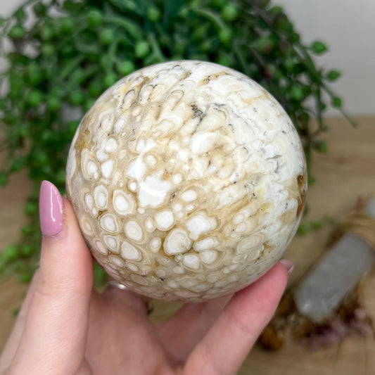 Amber Calcite Sphere (Y278)