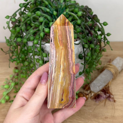 Pink Crazy Lace Agate Tower (Y801)