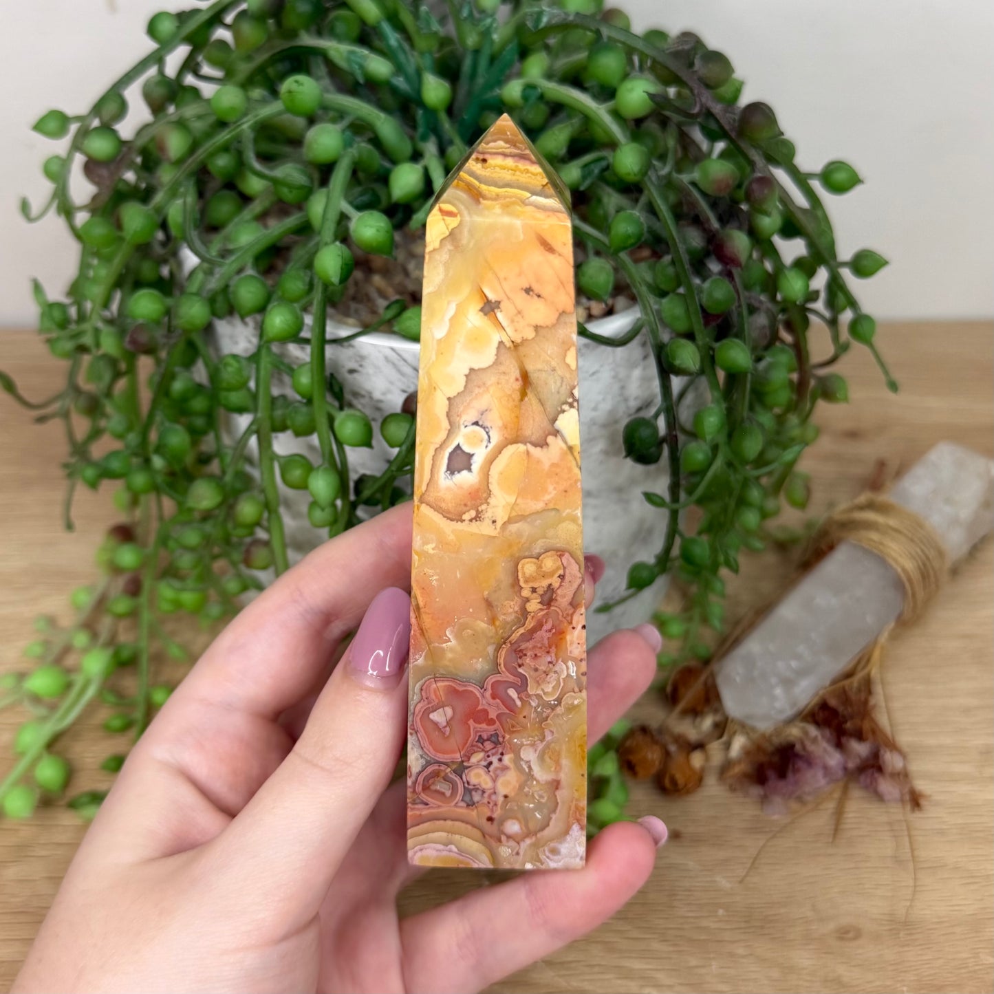 Pink Crazy Lace Agate Tower (Y801)