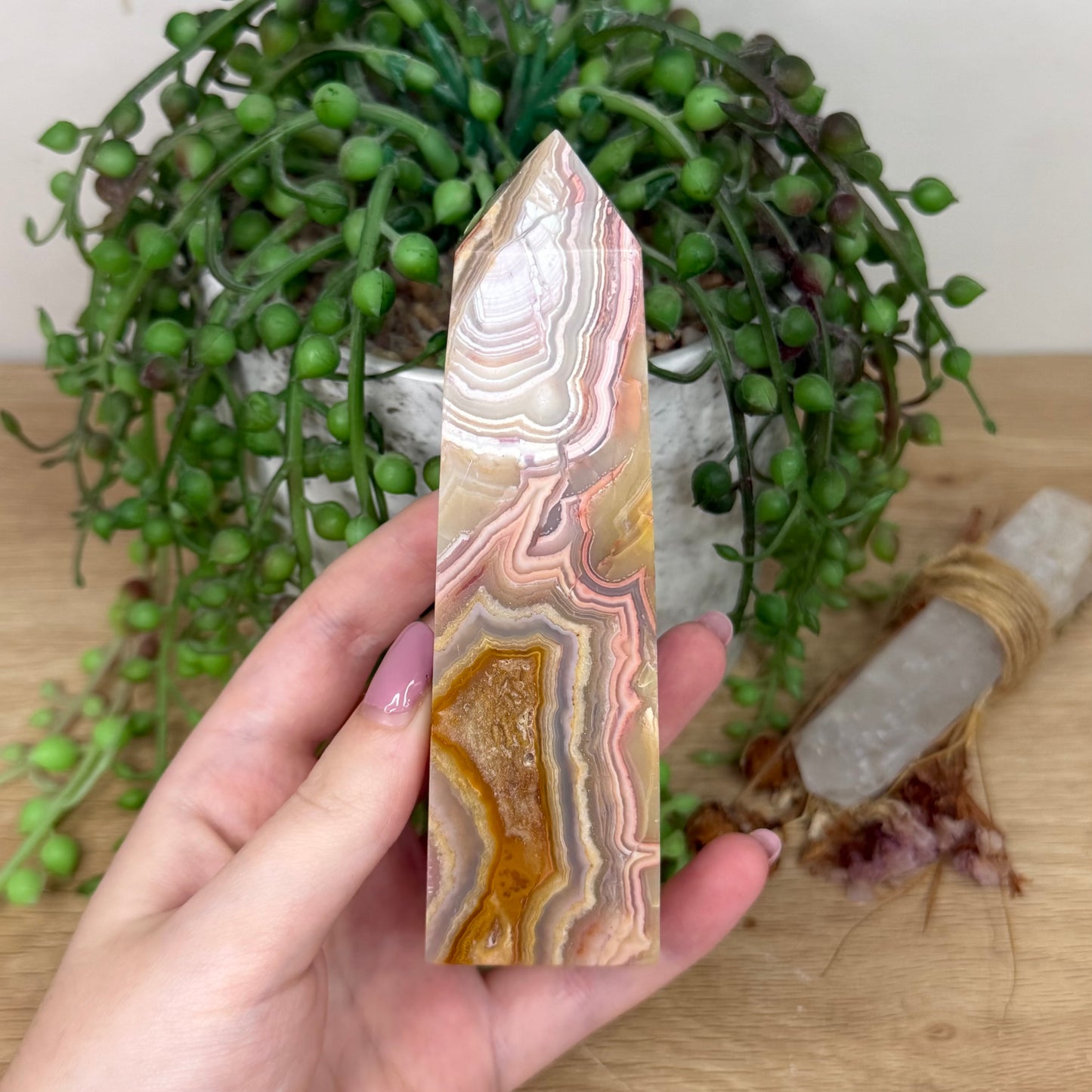 Pink Crazy Lace Agate Tower (Y806)