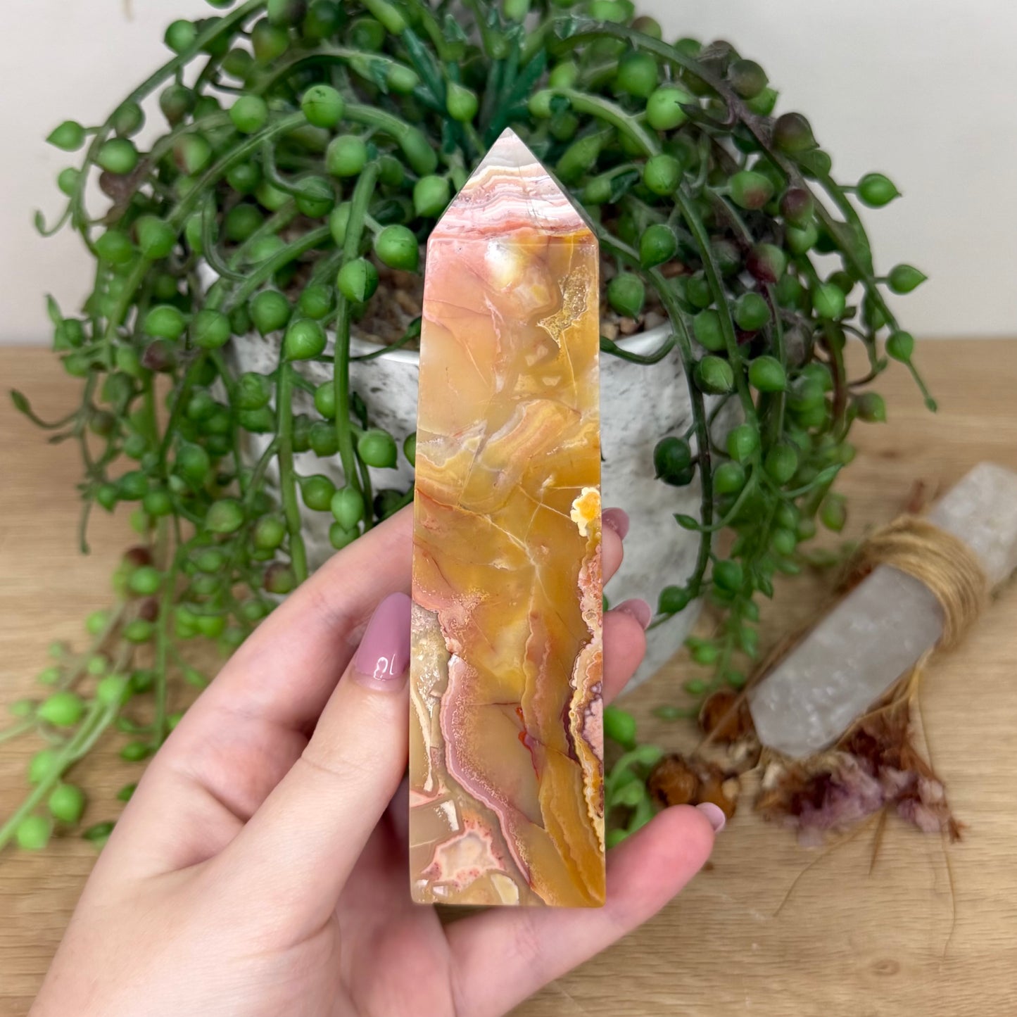 Pink Crazy Lace Agate Tower (Y806)