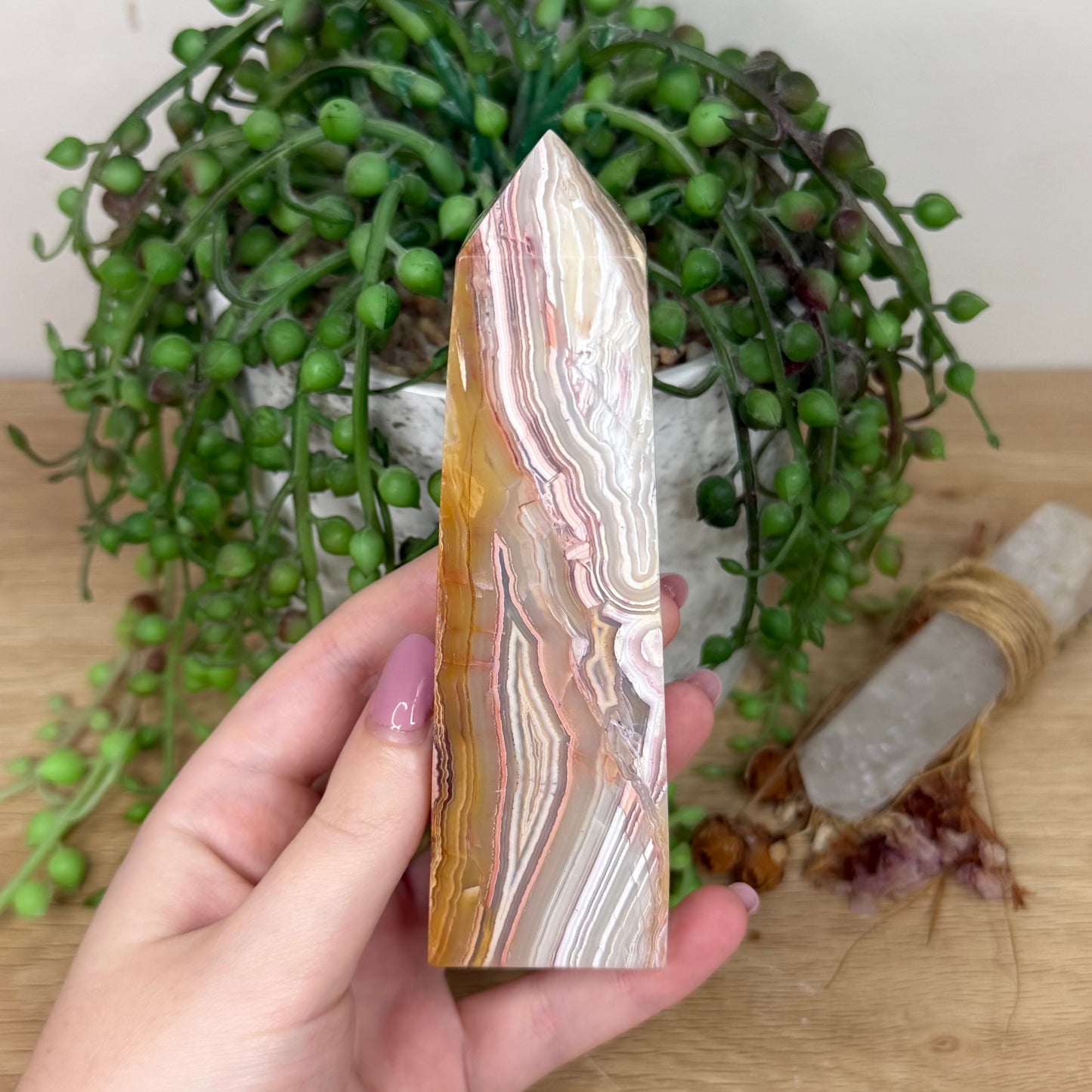 Pink Crazy Lace Agate Tower (Y806)