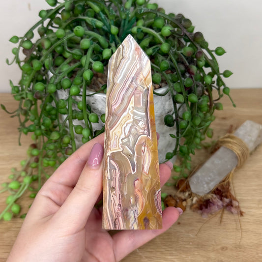 Pink Crazy Lace Agate Tower (Y805)