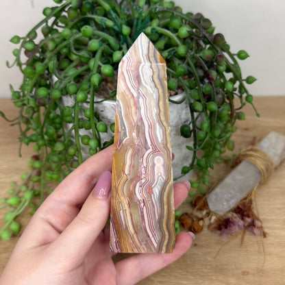 Pink Crazy Lace Agate Tower (Y805)