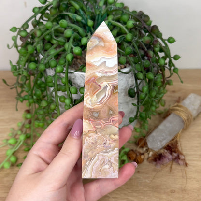 Pink Crazy Lace Agate Tower (Y802)