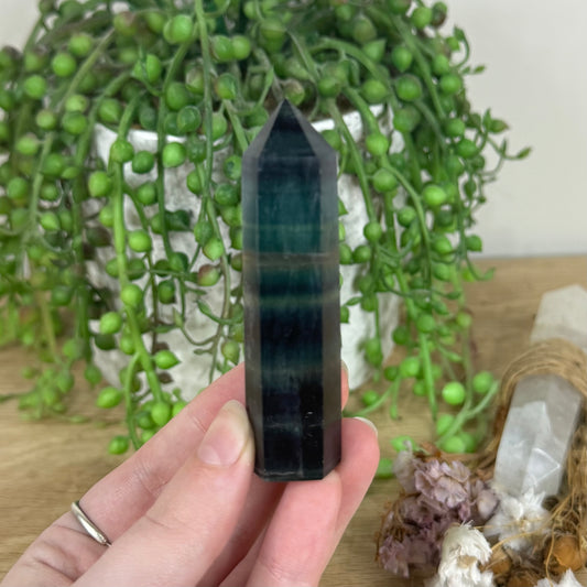 Rainbow Fluorite Point (O176)