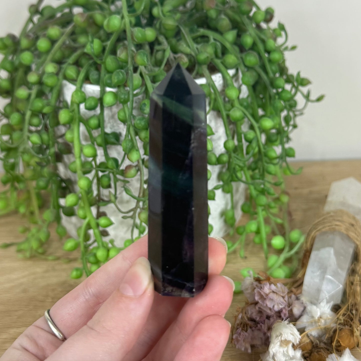 Rainbow Fluorite Point (O177)