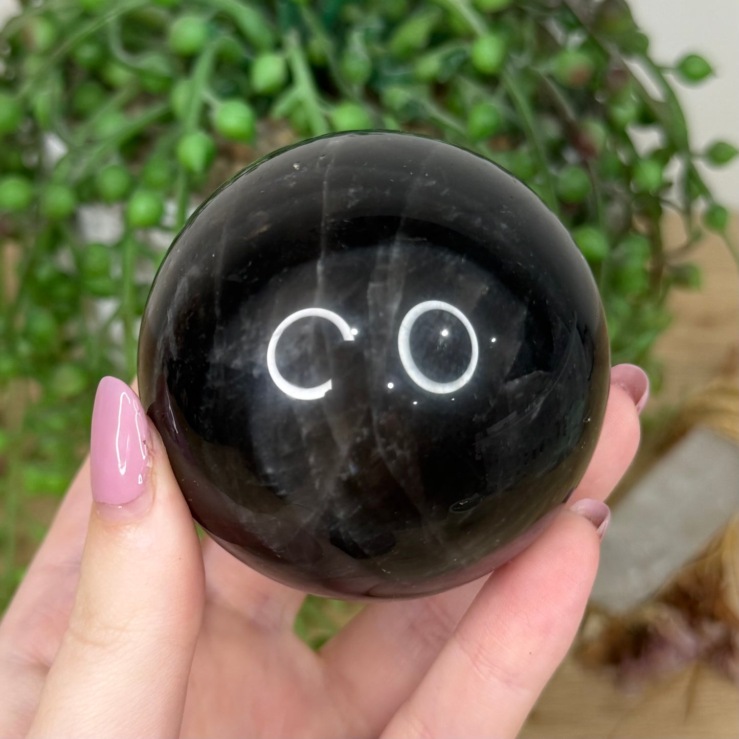 Black Rose Quartz Sphere (Y858)