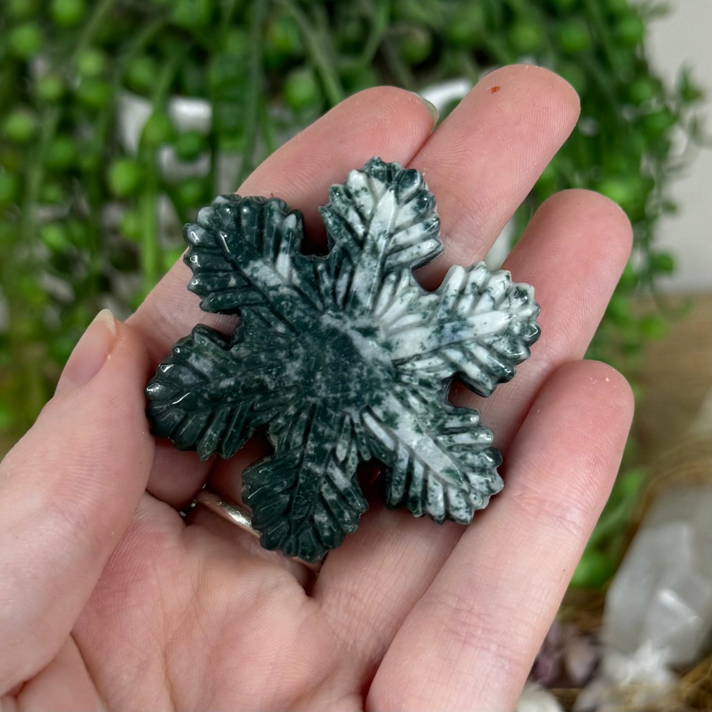 Moss Agate Snowflake (O332)