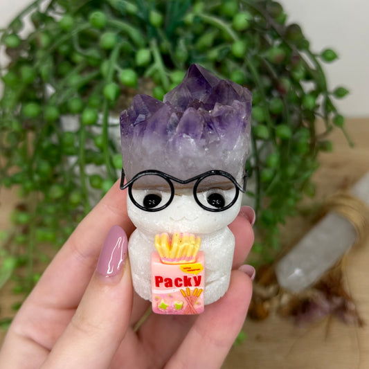 Amethyst Cluster Glasses Pet Rock (Y873)