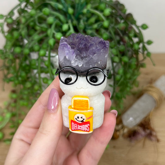 Amethyst Cluster Glasses Pet Rock (Y872)