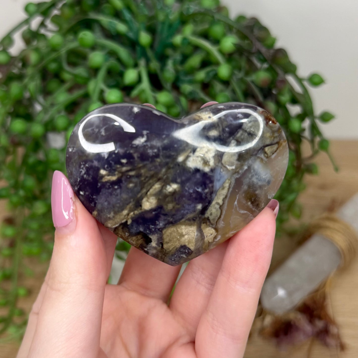 Purple Chalcedony Heart (Y844)