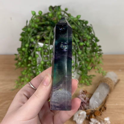 Rainbow Fluorite Point (S677)