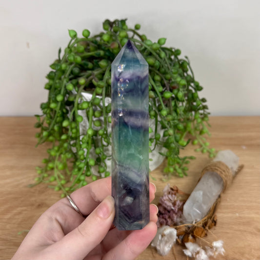 Rainbow Fluorite Point (S676)
