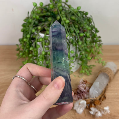 Rainbow Fluorite Point (S676)