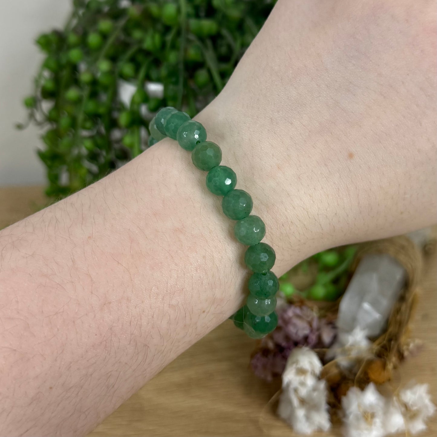 Green Aventurine Faceted Bracelet (O221) (O220)