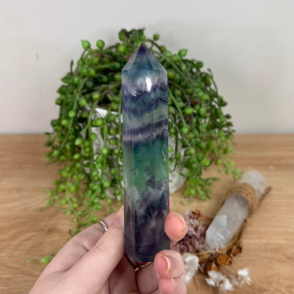 Rainbow Fluorite Point (S676)