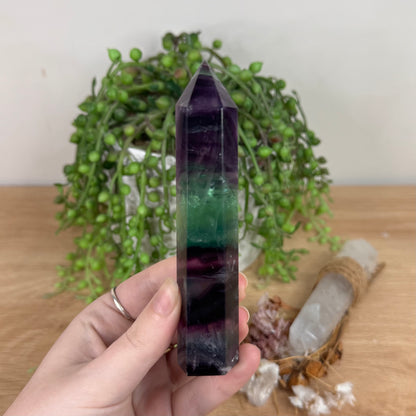 Rainbow Fluorite Point (S678)