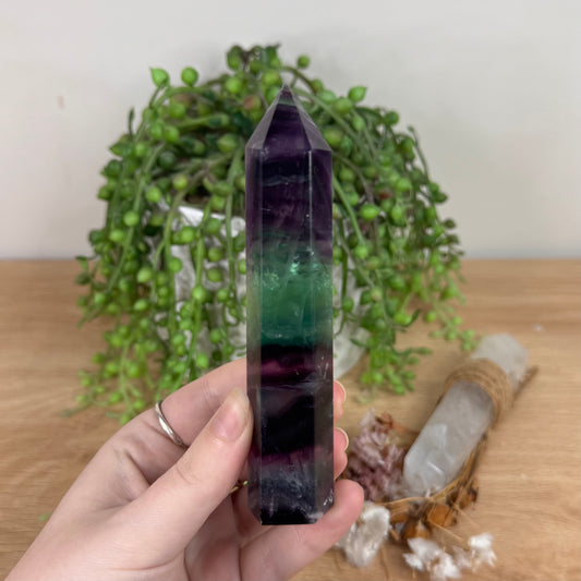 Rainbow Fluorite Point (S678)