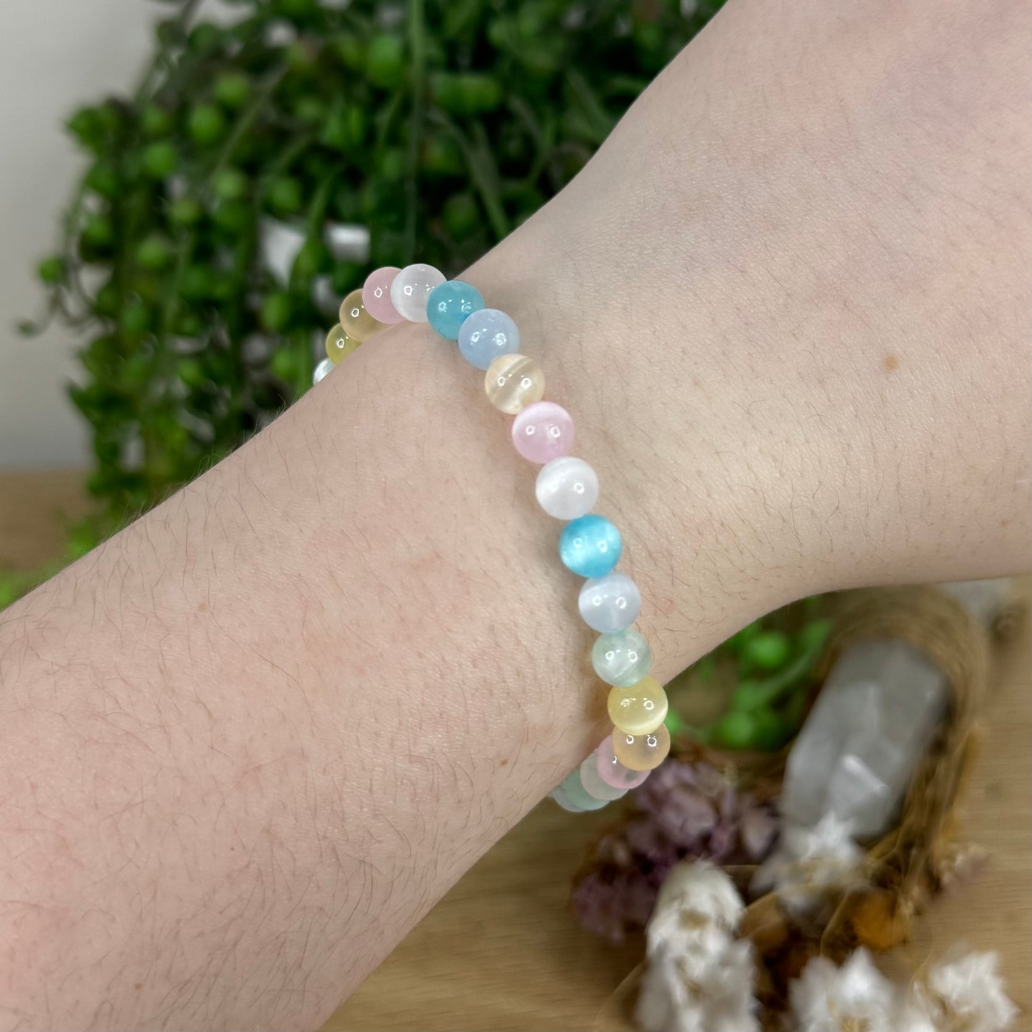 Aura Selenite Bracelet (O215) (O214)