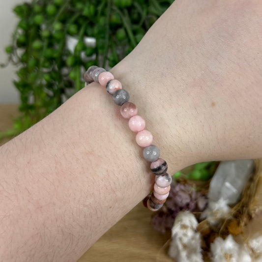 Pink Zebra Jasper Bracelet (O199) (O198)