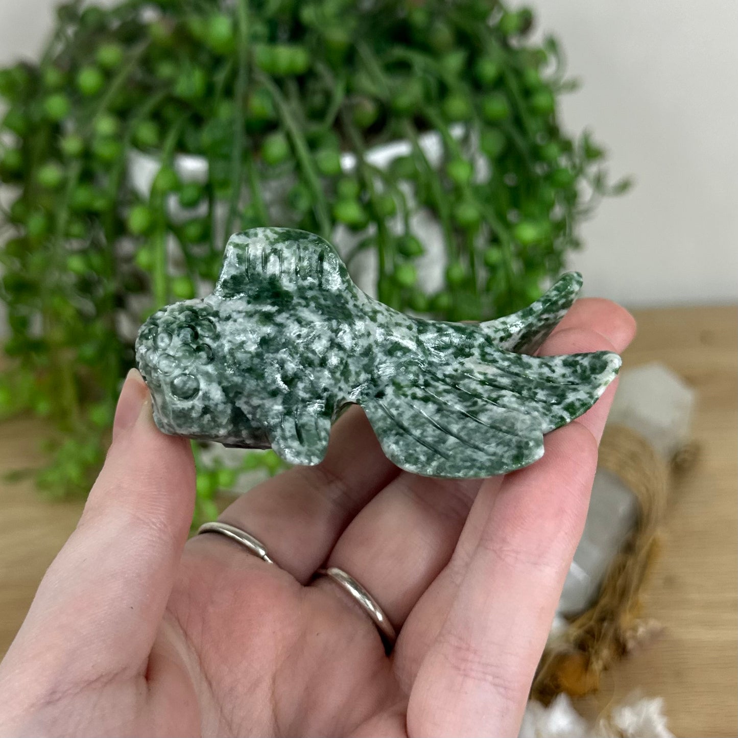 Green Spot Jasper Fish (O281)