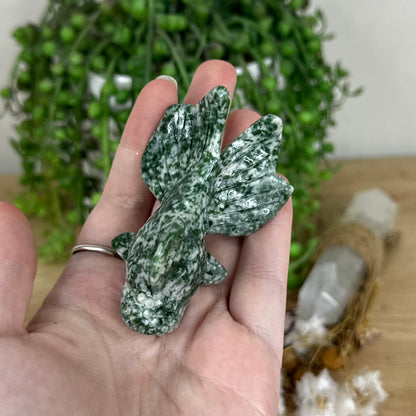 Green Spot Jasper Fish (O281)