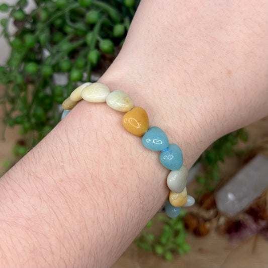 Caribbean Calcite Heart Bracelet (Y391) (Y394) (Y393) (Y392)