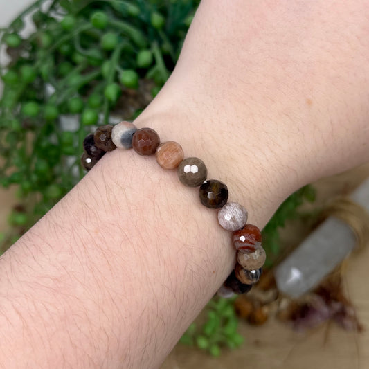 Petrified Wood Faceted Bracelet (Y363) (Y362) (Y364)