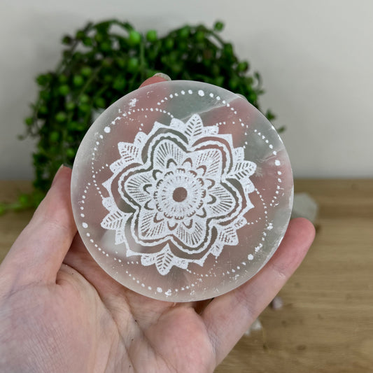 Selenite Mandala Charging Plate (O423)